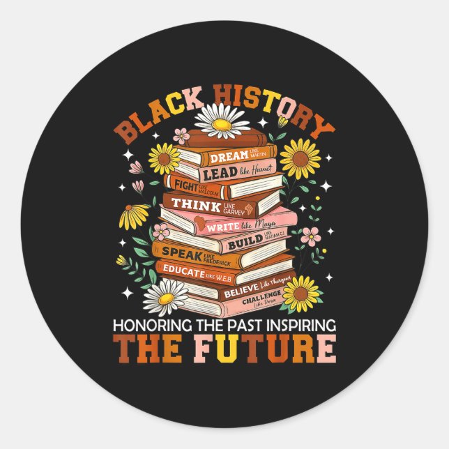 Sticker Rond Black History Month Black Leaders African American (Devant)