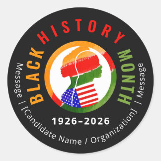Sticker Rond Black History Month Centennial Formal Patriotic