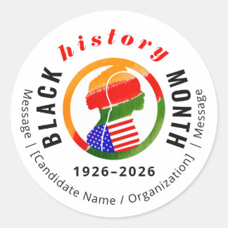 Sticker Rond Black History Month Centennial Formal Patriotic