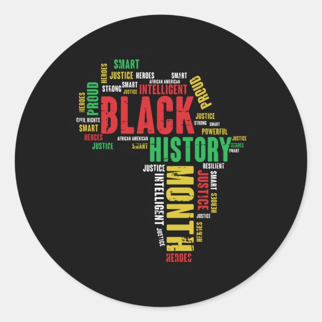 Sticker Rond Black History Months African Continent (Devant)