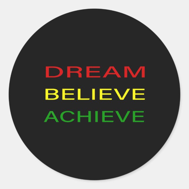 Sticker Rond Black History Moth Dream Croire Atteindre - Red Ye (Devant)