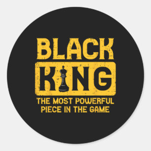 Sticker Rond Black King Chess Black Pride Histoire Bhm African