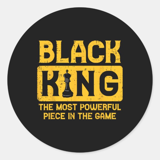 Sticker Rond Black King Chess Black Pride Histoire Bhm African  (Devant)