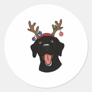 Sticker Rond Black Lab de Christmas