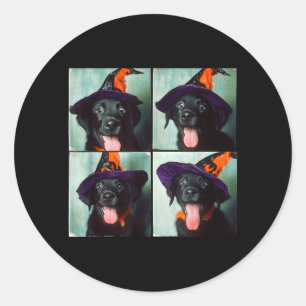 Sticker Rond Black Lab Halloween