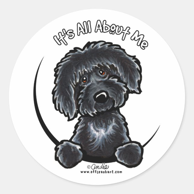 Sticker Rond Black Labradodle IAAM (Devant)