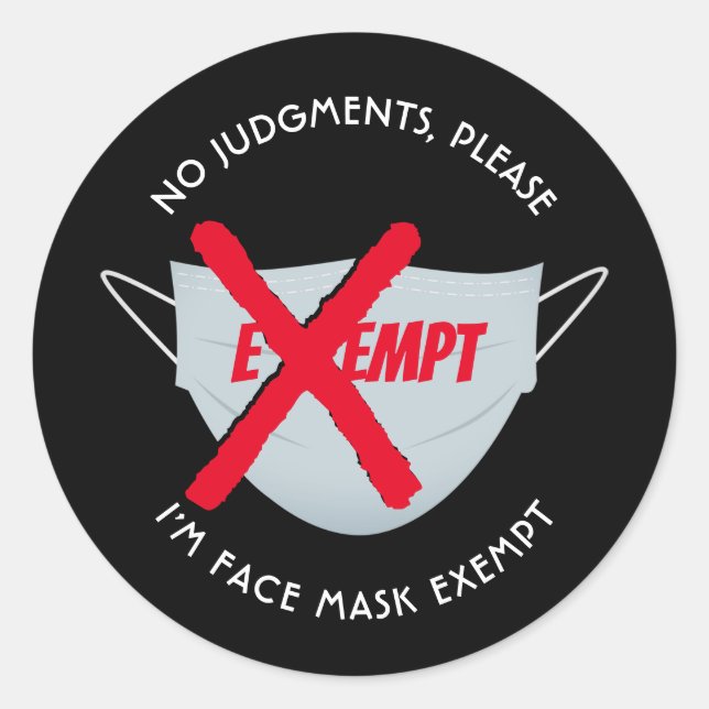 Sticker Rond Black | MASQUE DE VISAGE EXONÉRÉE (Devant)