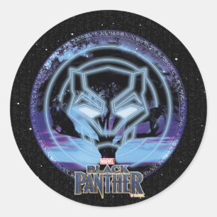 Sticker Rond Black Panther   Panther Symbol & Wawa Tree