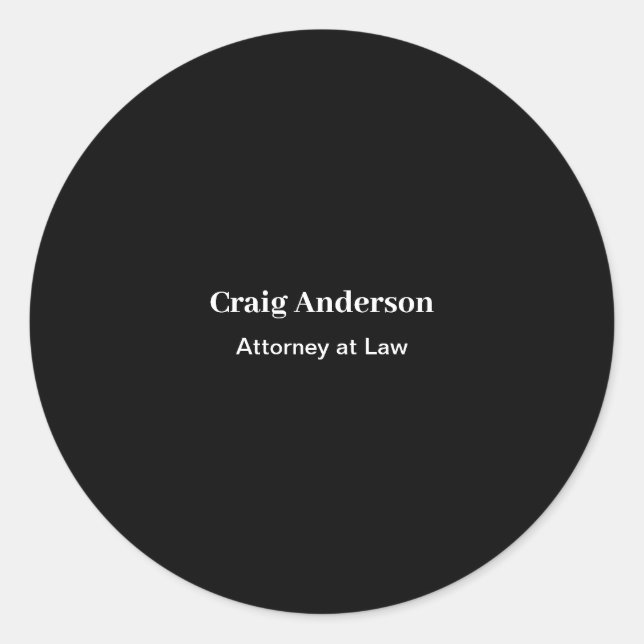 Sticker Rond Black Professional Plain Modern Elegant (Devant)