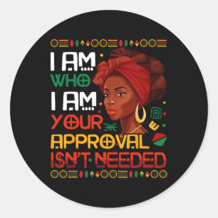 Sticker Rond Black Queen Junetdix Black History Mois Africain