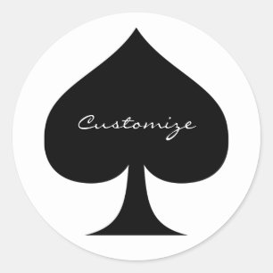 Sticker Rond Black Queen of Spades Black Thunder_Cove