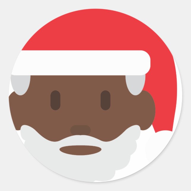 Sticker Rond black santa claus emoji (Devant)