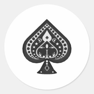 Sticker Rond Black Spades : Jouer Des Cartes Suit :