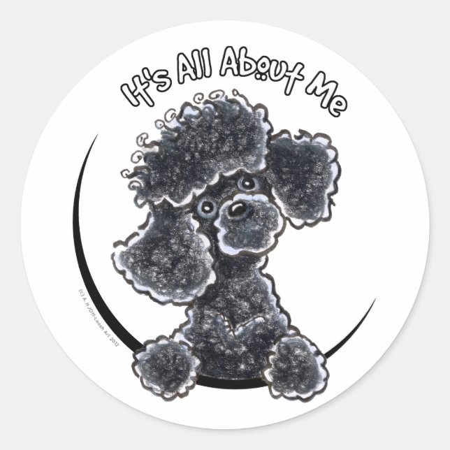 Sticker Rond Black Toy Poodle IAAM (Devant)