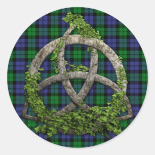 Sticker Rond Black Watch Militaire Celte Trinity Knot