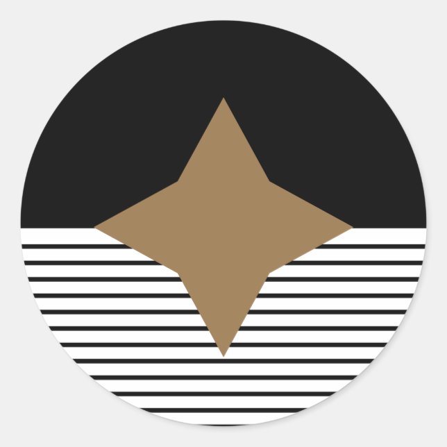 Sticker Rond Black White Colorblock & Brown Diamond (Devant)