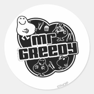 Sticker Rond Black & White M. Greedy