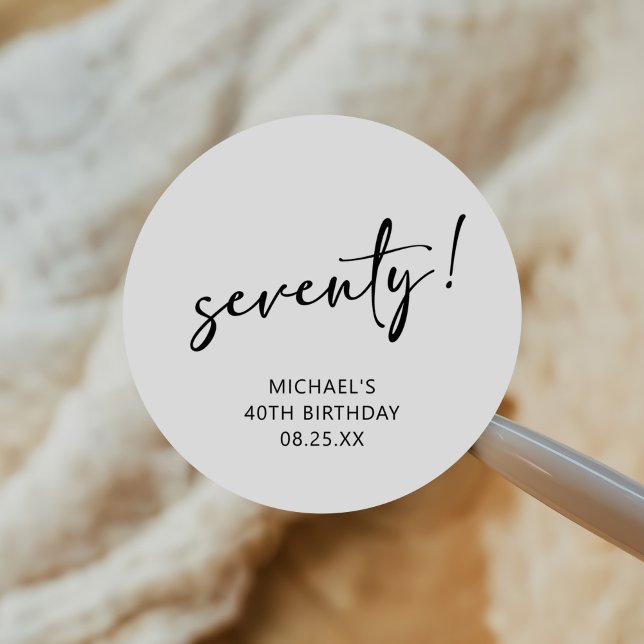 Sticker Rond Black & White Quarty 70e anniversaire (Créateur téléchargé)