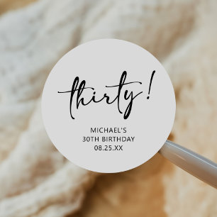 Sticker Rond Black & White Trente-troisième anniversaire