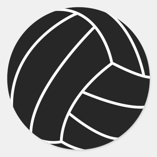 STICKER ROND BLACK & WHITE VOLLEY-BALL (Devant)