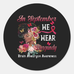 Sticker Rond Black Women Flower Butter Cerveau Aneurysm Award