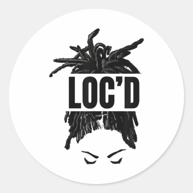 Sticker Rond Black Women LOCd - Drôle Melanin Afro Lover (Devant)
