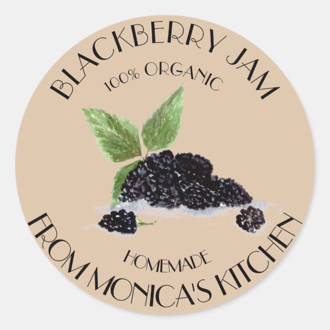 Sticker Rond Blackberry Jam Blackberry Watercolor (Devant)