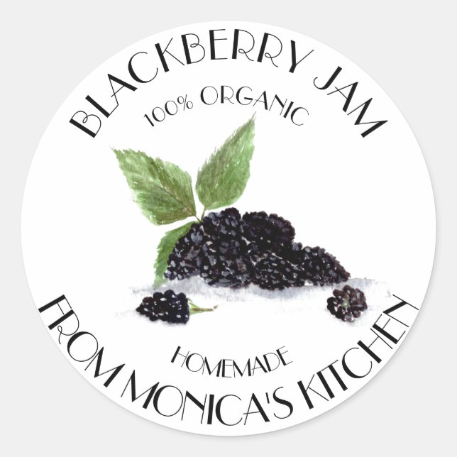 Sticker Rond Blackberry Jam Blackberry Watercolor (Devant)