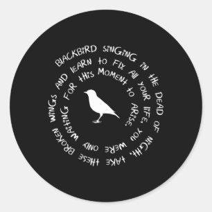 Sticker Rond Blackbird Chantant Dans Les Paroles De Dead Of Nig
