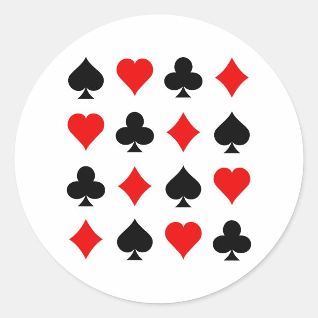 Sticker Rond Blackjack / Costume de carte de poker : Vector Art (Devant)