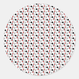 Sticker Rond Blackjack Spades Red