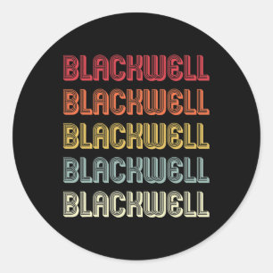 Sticker Rond Blackwell Nom Cadeau Funny Retro Vintage Birthda
