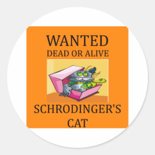 Sticker Rond blague de chat de schrodinger