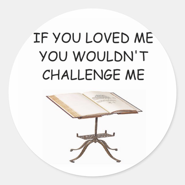 Sticker Rond blague de jeu de mots (Devant)