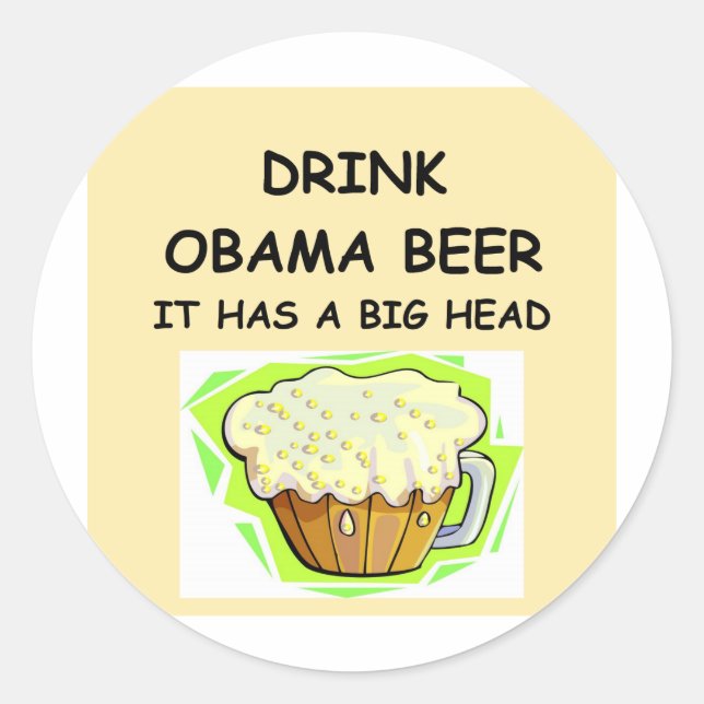 Sticker Rond blagues anti-obama (Devant)