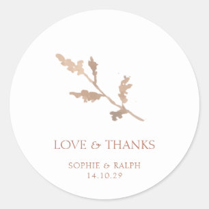 Sticker Rond Blanc Aquarelle Folio Couple Merci Mariage