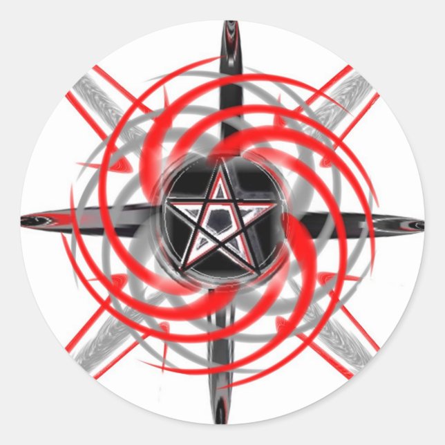 Sticker rond blanc FireStar (Devant)