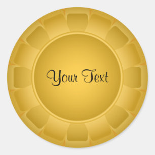 Sticker Rond Blanc jaune de ruban à customiser