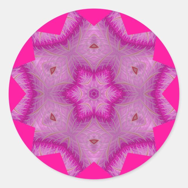 Sticker Rond Blanc rose et une touche Brown ~ (Devant)