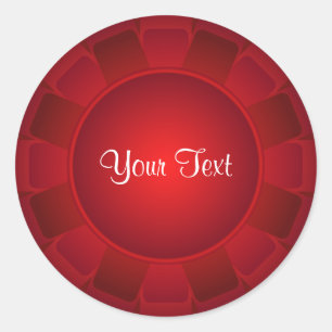 Sticker Rond Blanc rouge de ruban à customiser