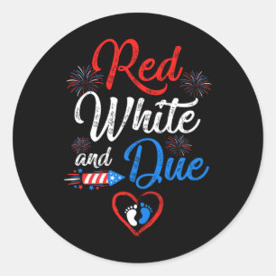 Sticker Rond Blanc Rouge Et 4 juillet Grossesse Indépendante