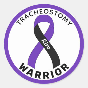 Sticker rond blanc Tracheostomy Warribbon