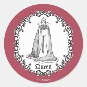 Sticker Rond Blanche-Neige  Mal Queen - Vintage méchant