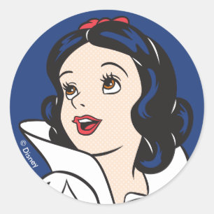 Sticker Rond Blanche-Neige  Un cercueil