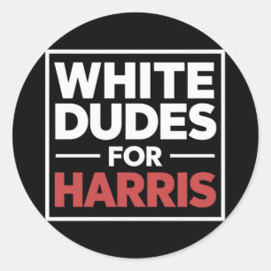 Sticker Rond Blancs pour Kamala-Harris Présidente 2024