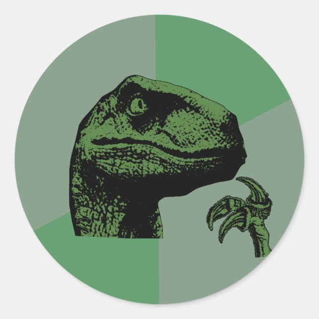 Sticker Rond Blank Philosoraptor (Devant)