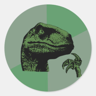 Sticker Rond Blank Philosoraptor