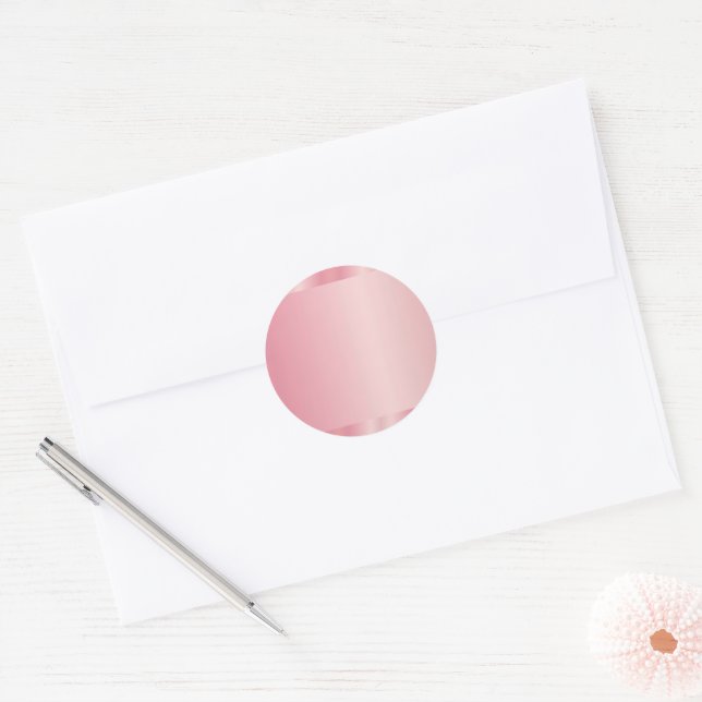 Sticker Rond Blank Rose Gold Add Your Text Logo Monogram Name (Enveloppe)
