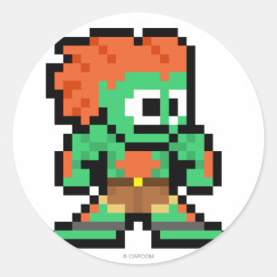 Sticker Rond Blanka 8 bits