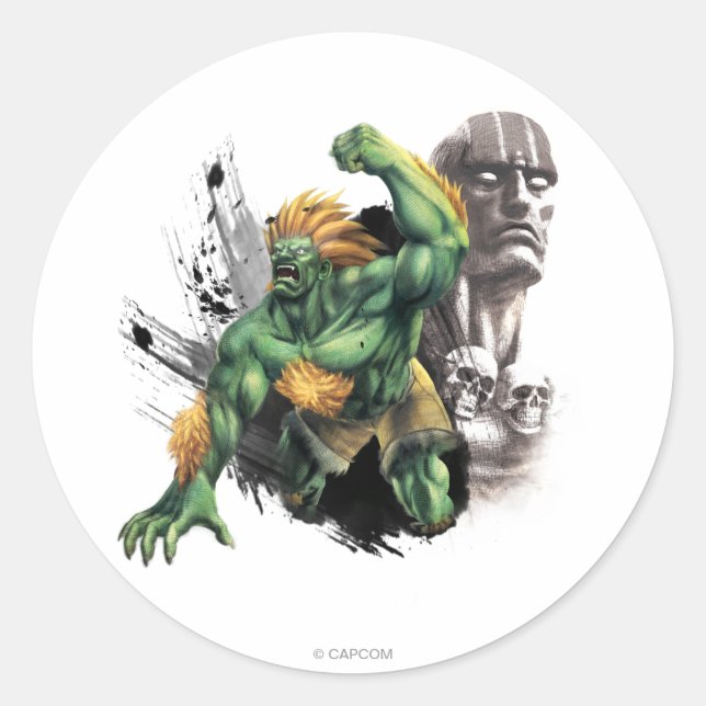 Sticker Rond Blanka Vs. Dhalsim (Devant)